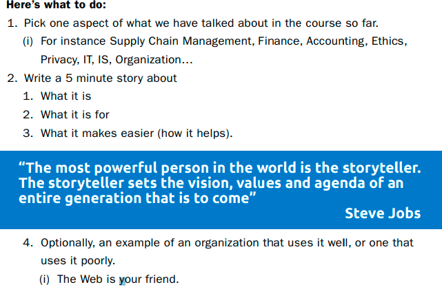 Here's what to do: 1. Pick one aspect of what we