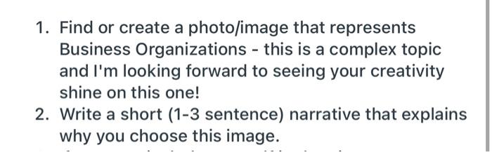 1. Find or create a photo/image that represents