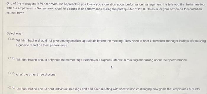 One of the managers in Verizon Wireless