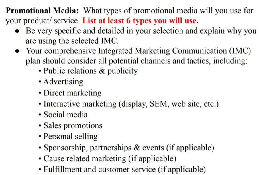 Promotional Media: What types of promotional