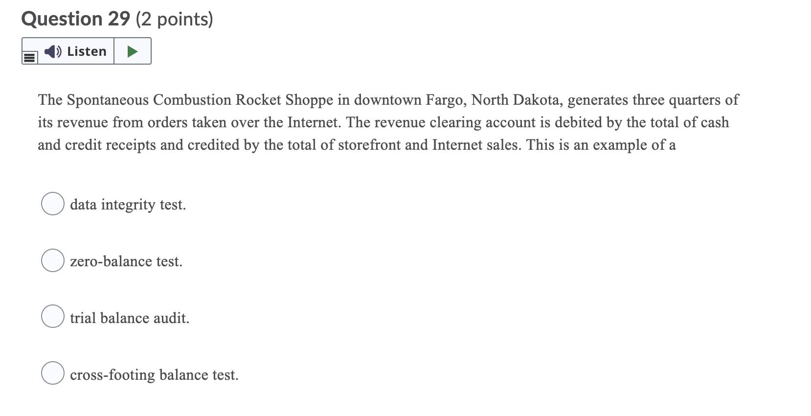 Question 29 (2 points) Listen The Spontaneous