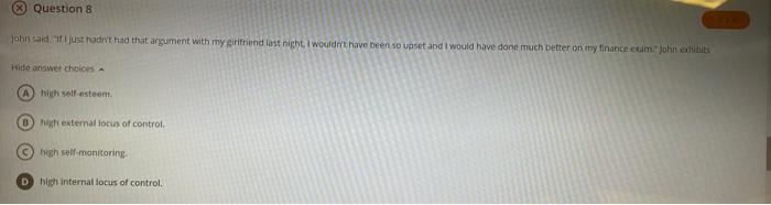 Question 8 john said, 