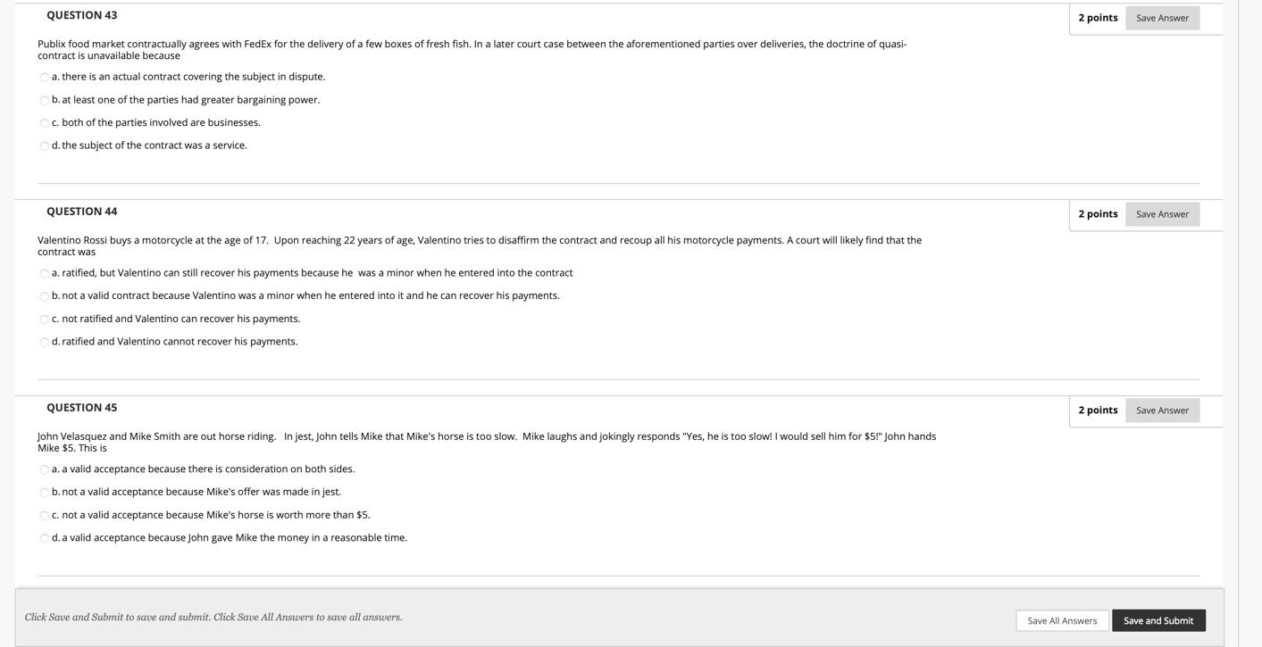 QUESTION 43 2 points Save Answer Publix food