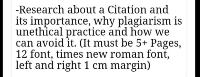 -Research about a Citation and its importance,
