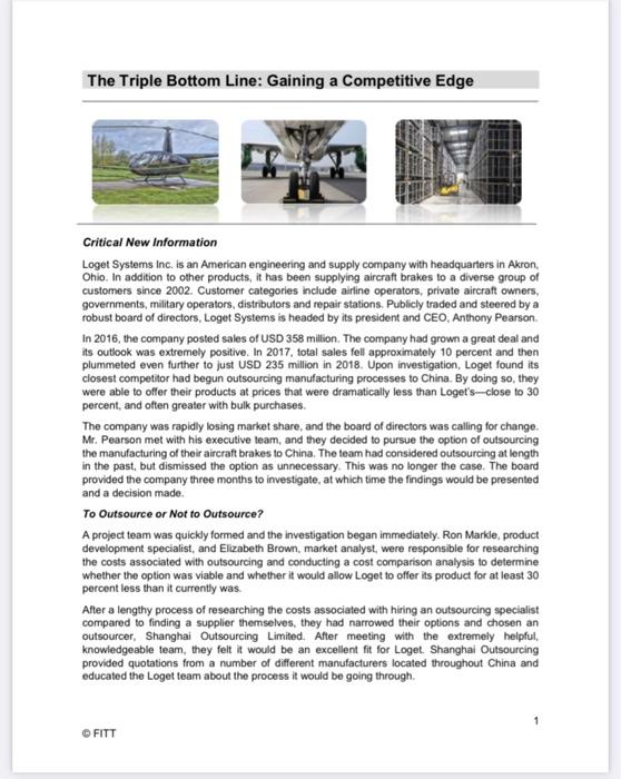 The Triple Bottom Line: Gaining a Competitive