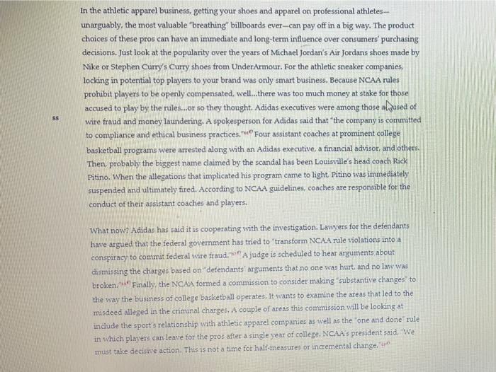 Case Application #3 Flagrant Foul Topic: Business