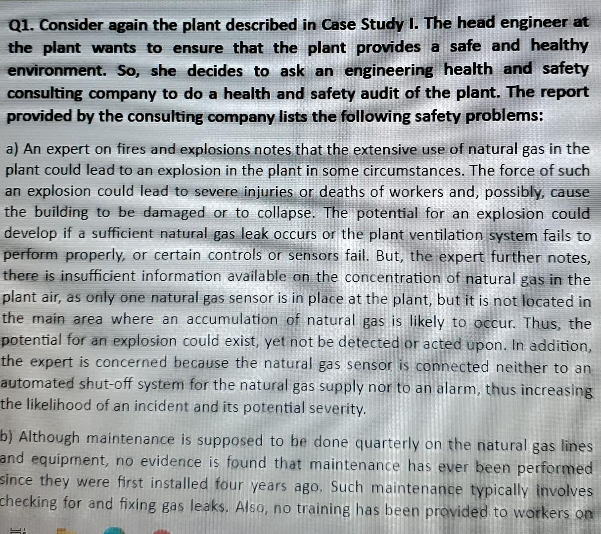 Qi. Consider again the plant described in Case