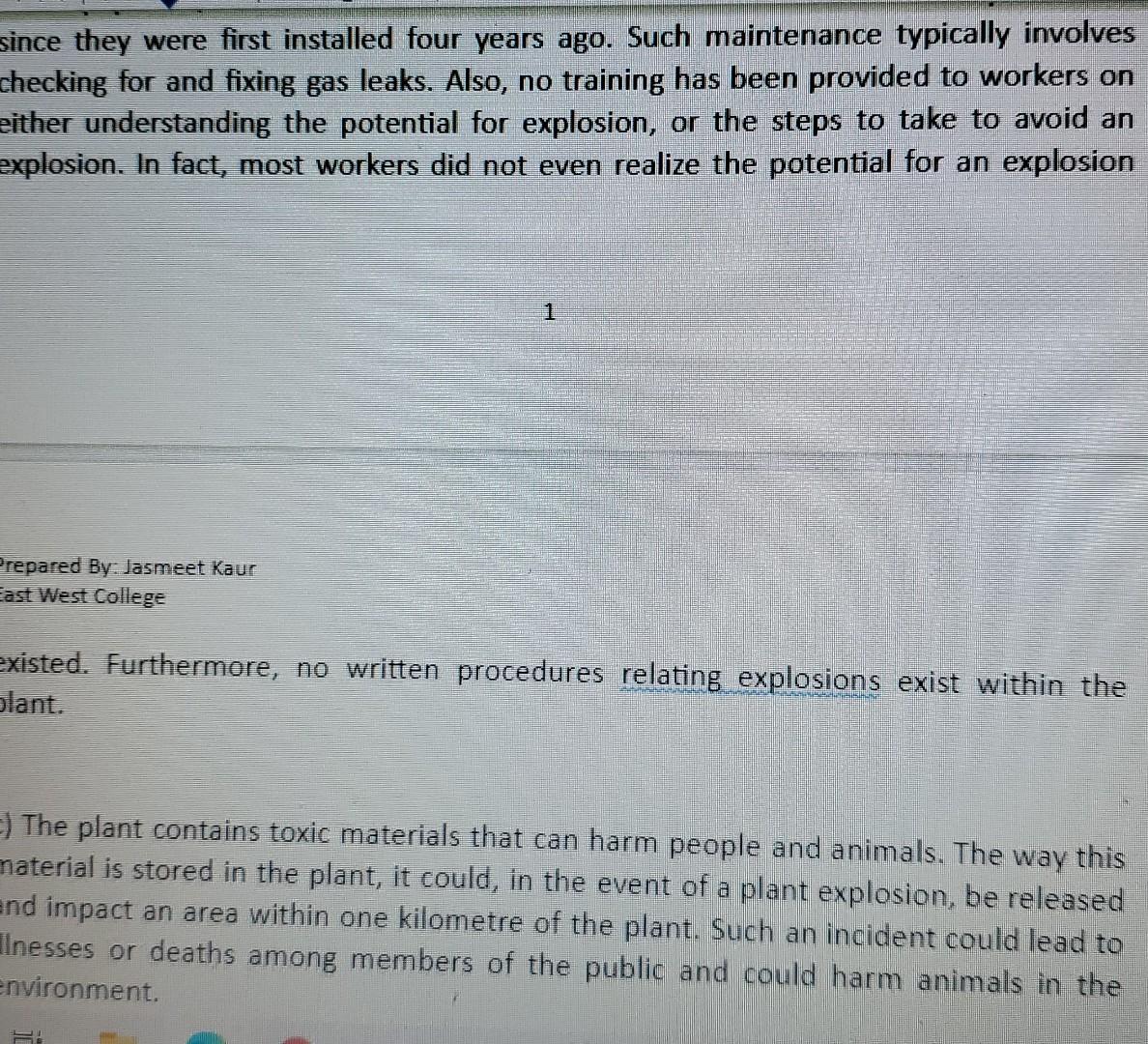 Qi. Consider again the plant described in Case