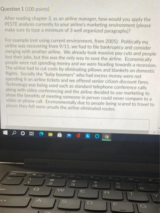 Question 1 (100 points) After reading chapter 3,