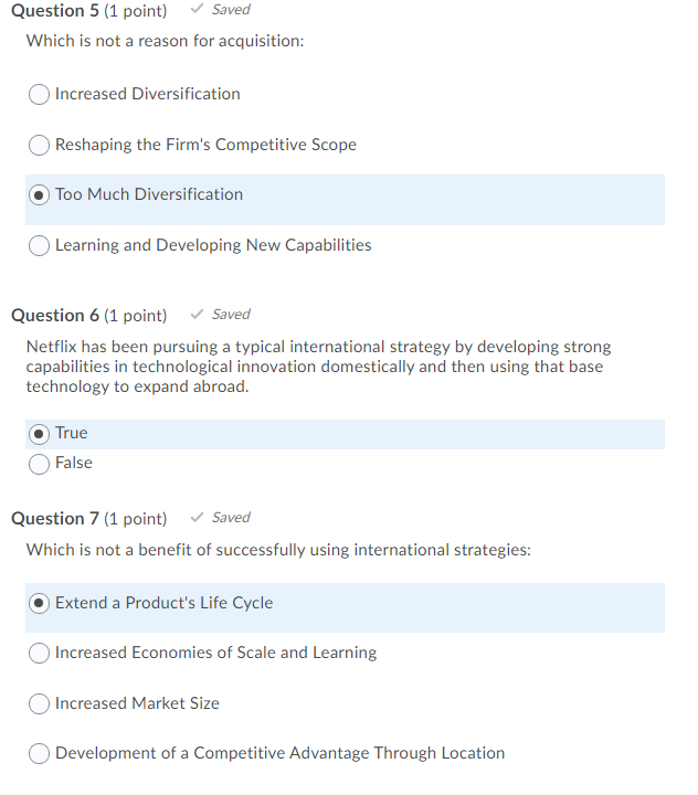 Question 5 (1 point) Saved Which is not a reason