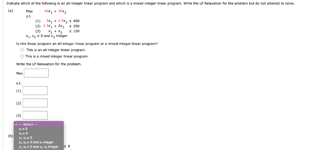 Indicate which of the following is an all-integer
