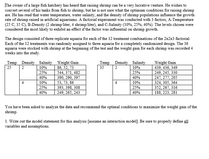 The owner of a large fish hatchery has heard that