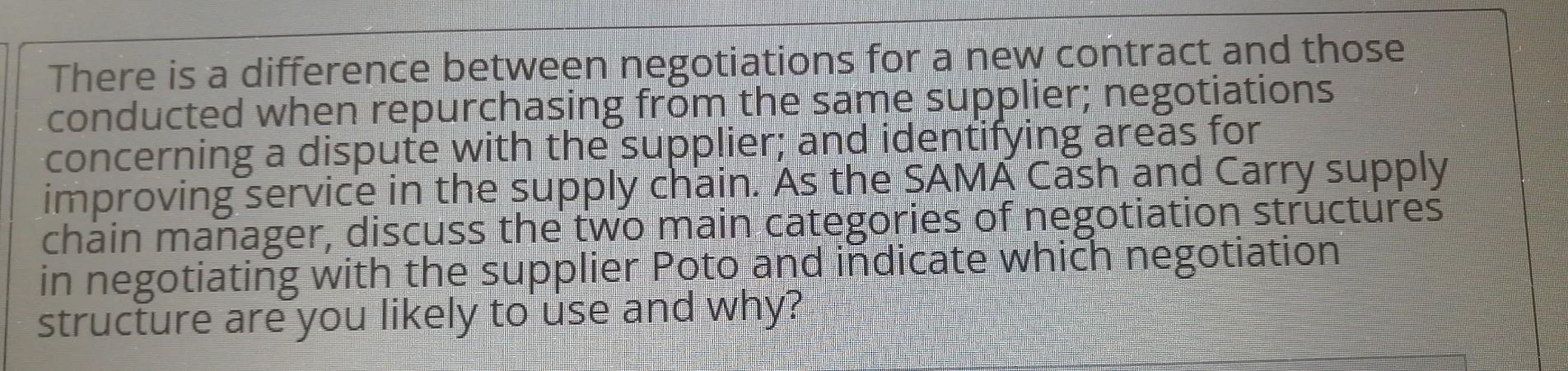 There is a difference between negotiations for a