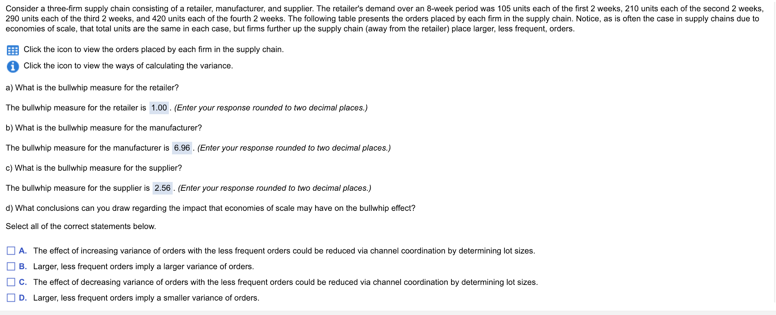 Consider a three-firm supply chain consisting of