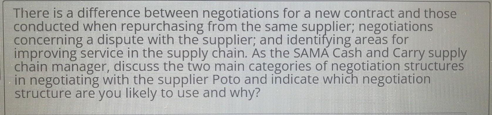 There is a difference between negotiations for a