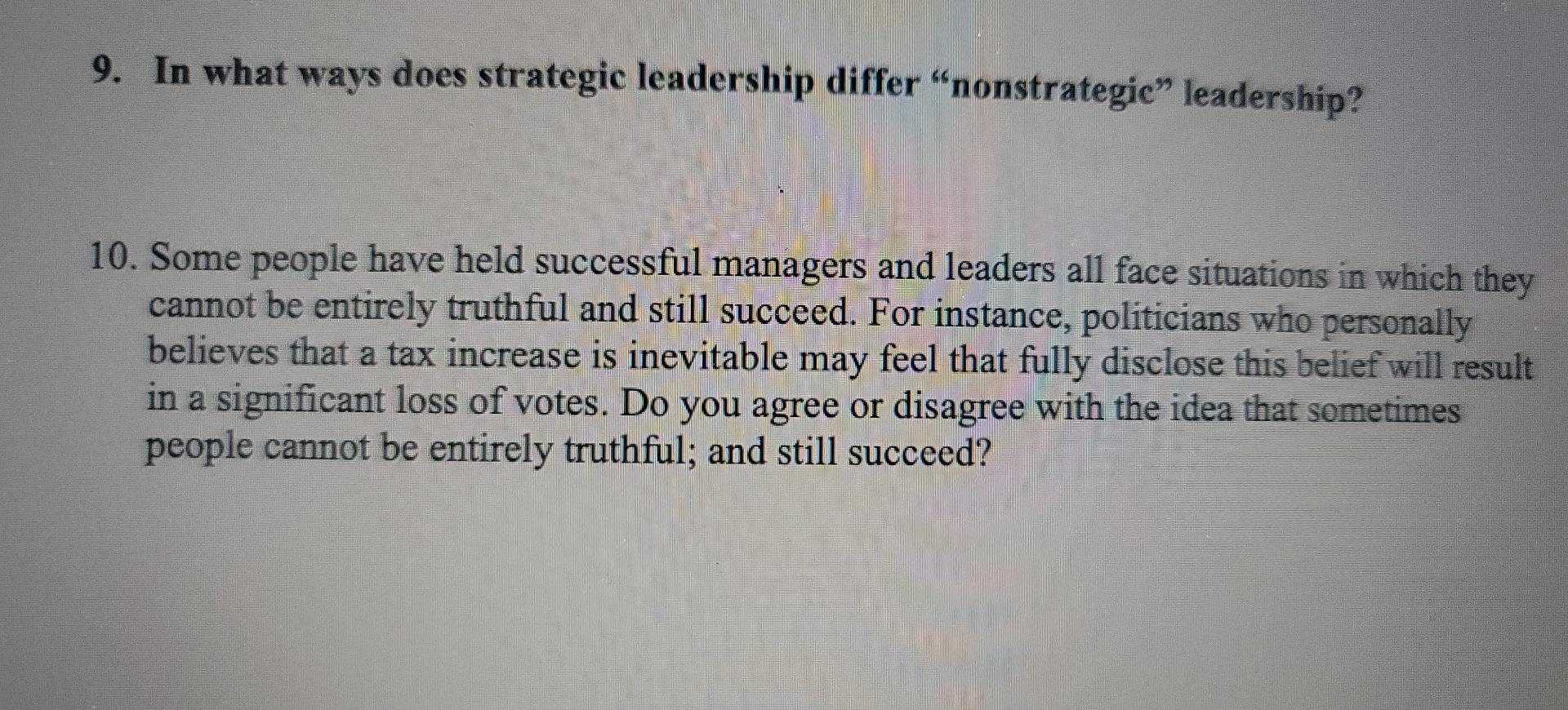 Organizational behavior 9. In what ways does