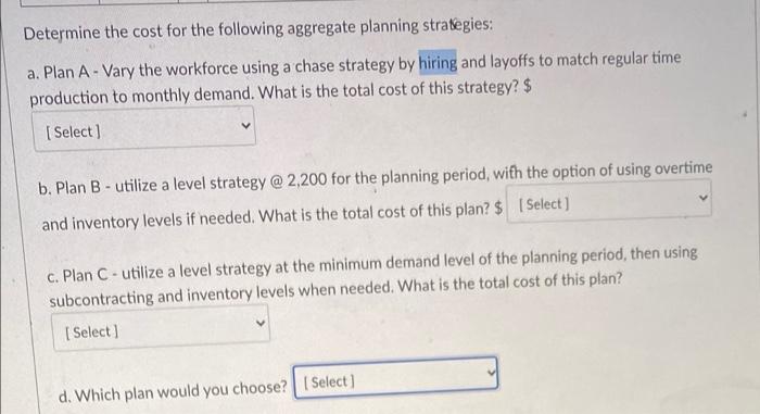 Osprey Machine Works has the following demand