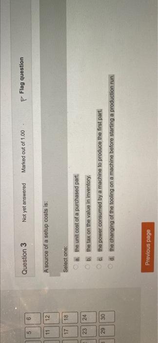 Question 3 Not yet answered Marked out of 1.00