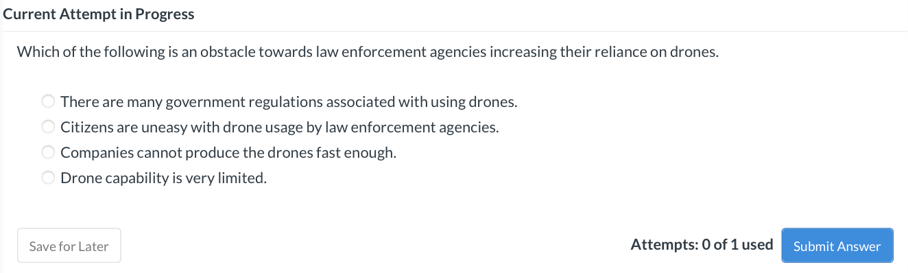 Current Attempt in Progress Which of the