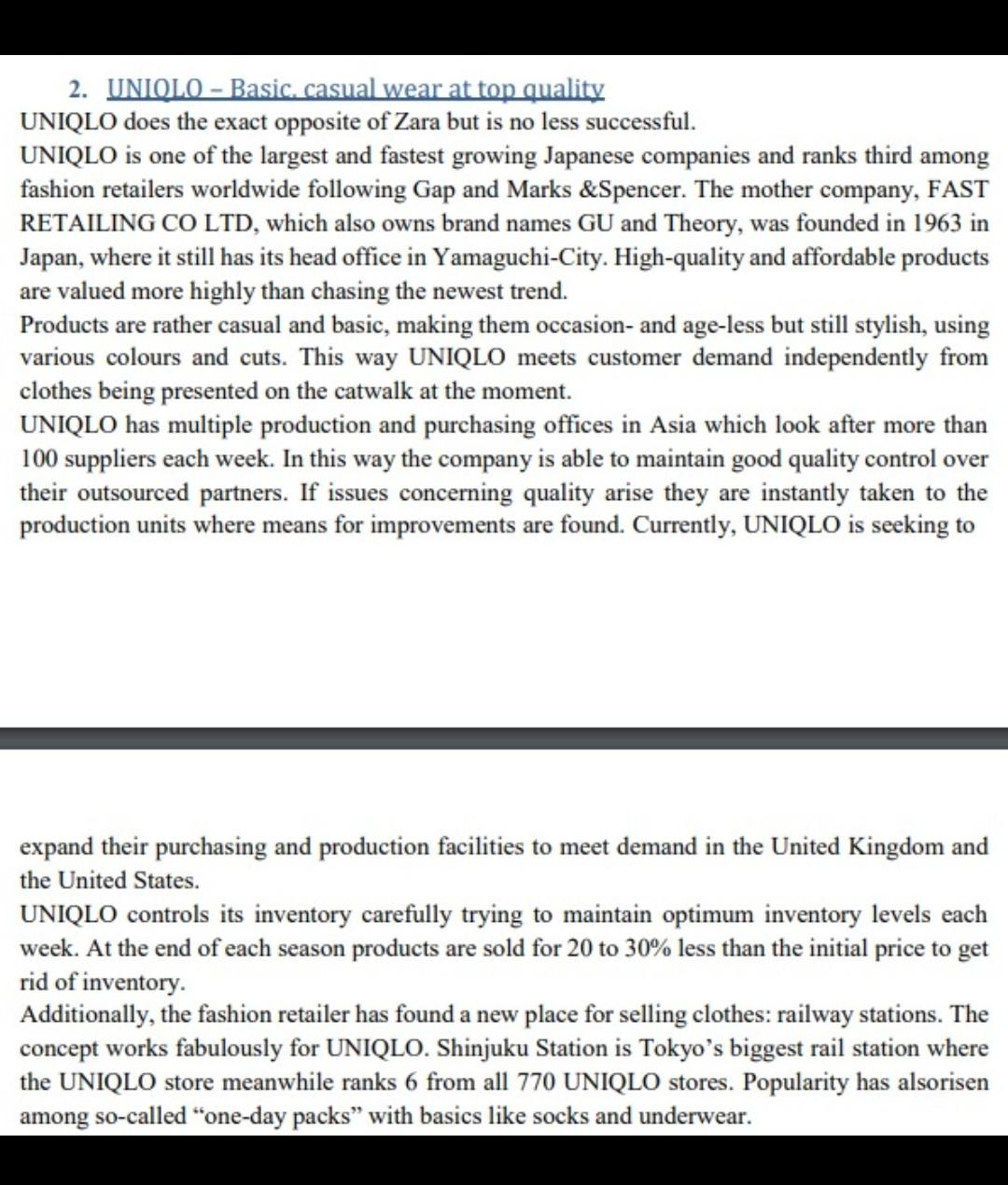 There 3 short case studies, base on the case
