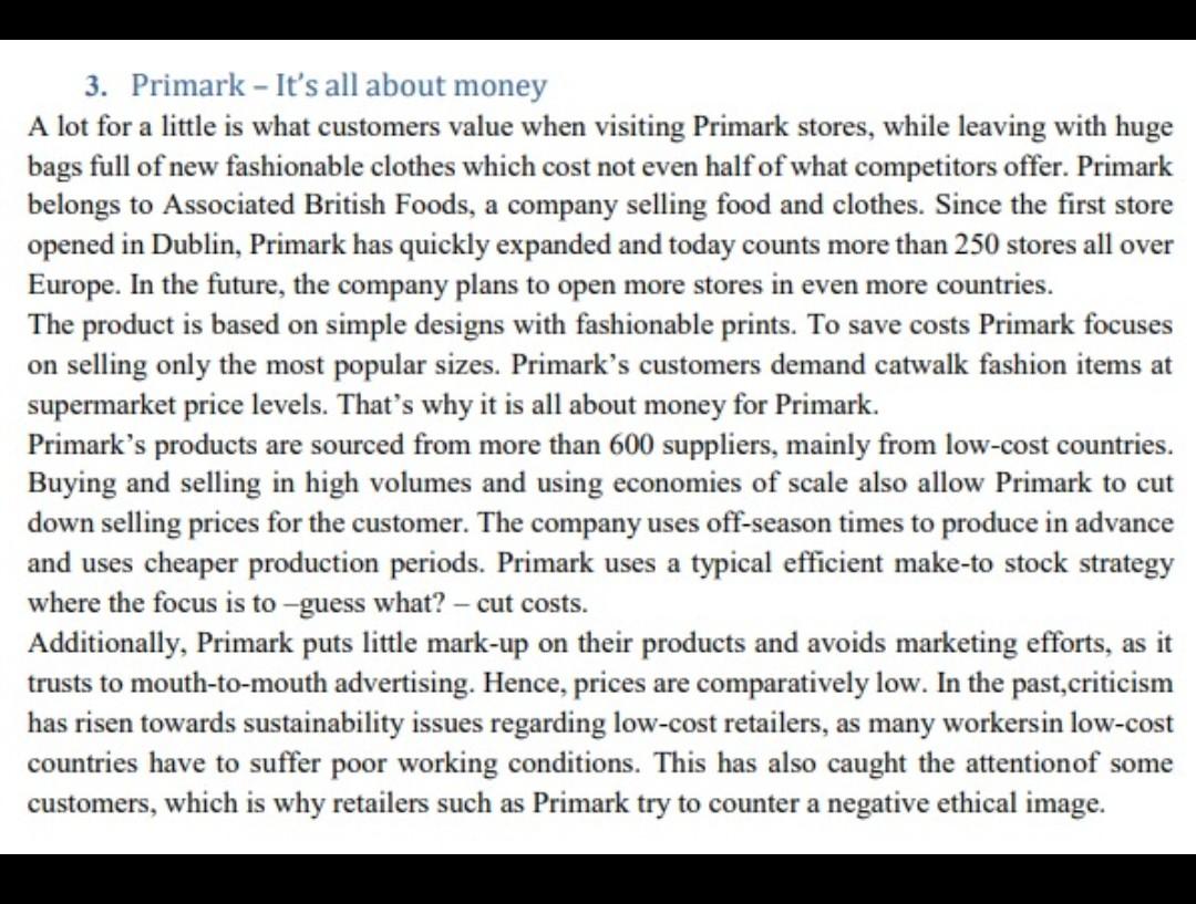 There 3 short case studies, base on the case
