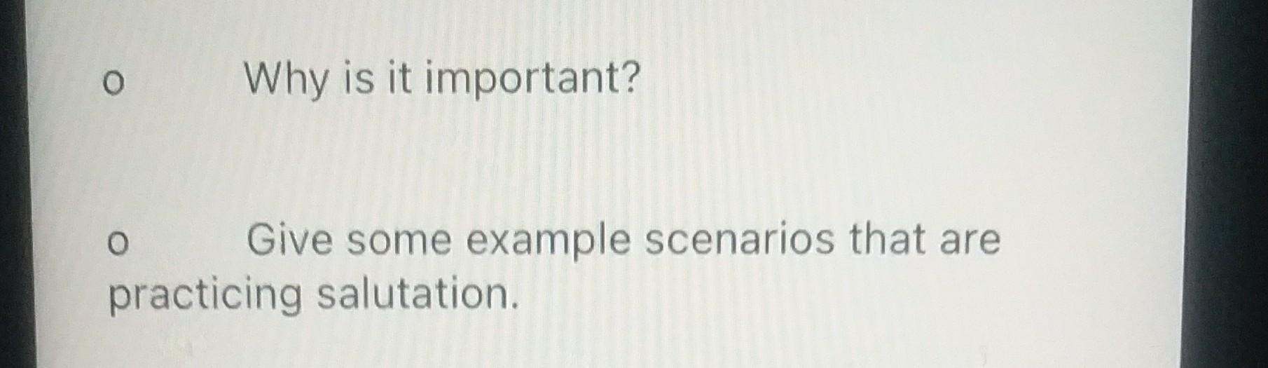 o Why is it important? O Give some example