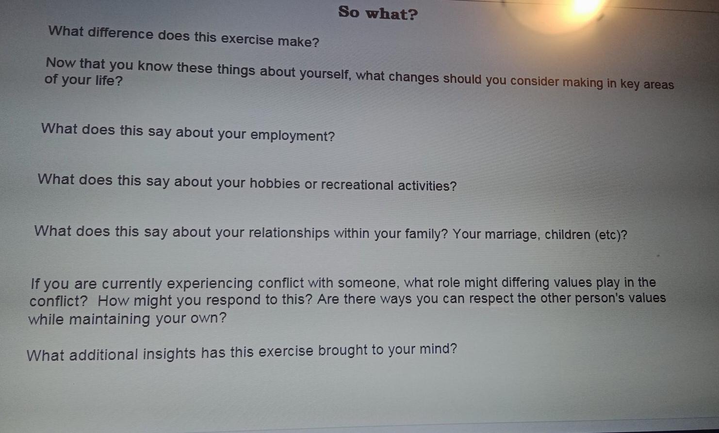 ans these questions So what? What difference does