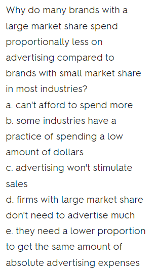 Why do many brands with a large market share
