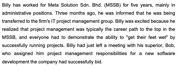 Billy has worked for Meta Solution Sdn. Bhd.
