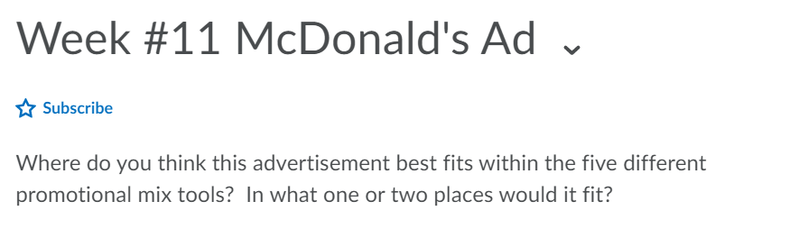 Week #11 McDonald's Adv Subscribe Where do you