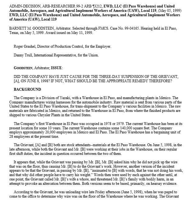 Your assignment is to read the facts below and