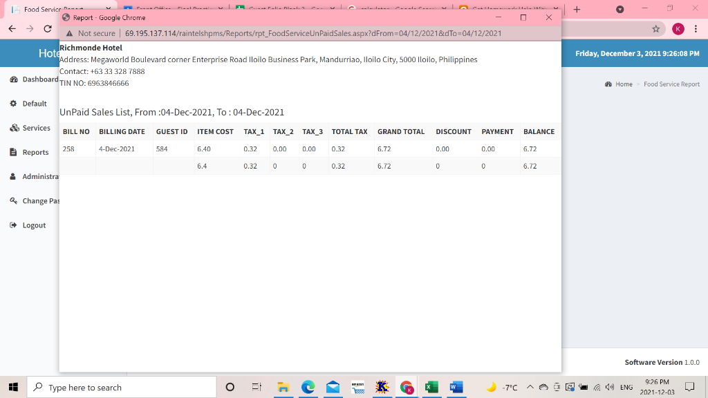 Analyse the reports printed and identify any