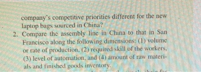 please answer 1st and 2nd question On the Timbuk2