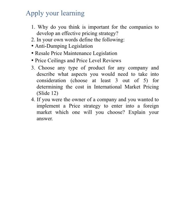 i have uploaded the slide as well Apply your