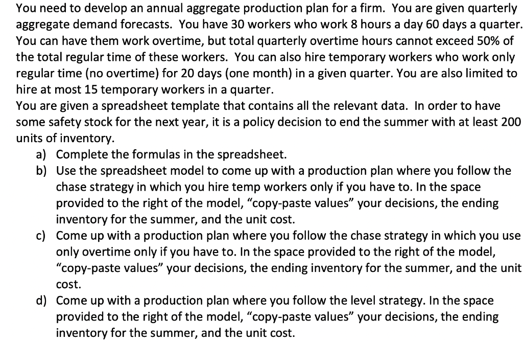 You need to develop an annual aggregate