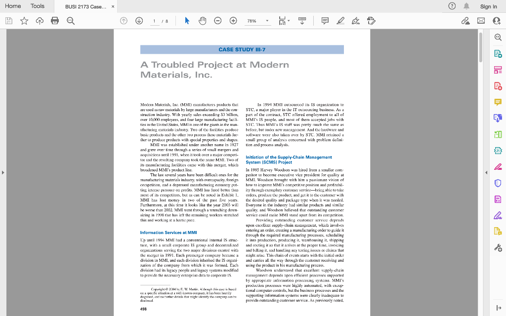 Please find attached the case study 2: A troubled