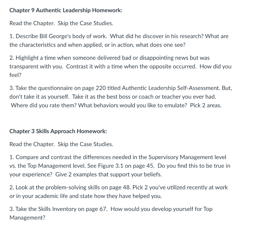 Chapter 9 & 3 Chapter 9 Authentic Leadership
