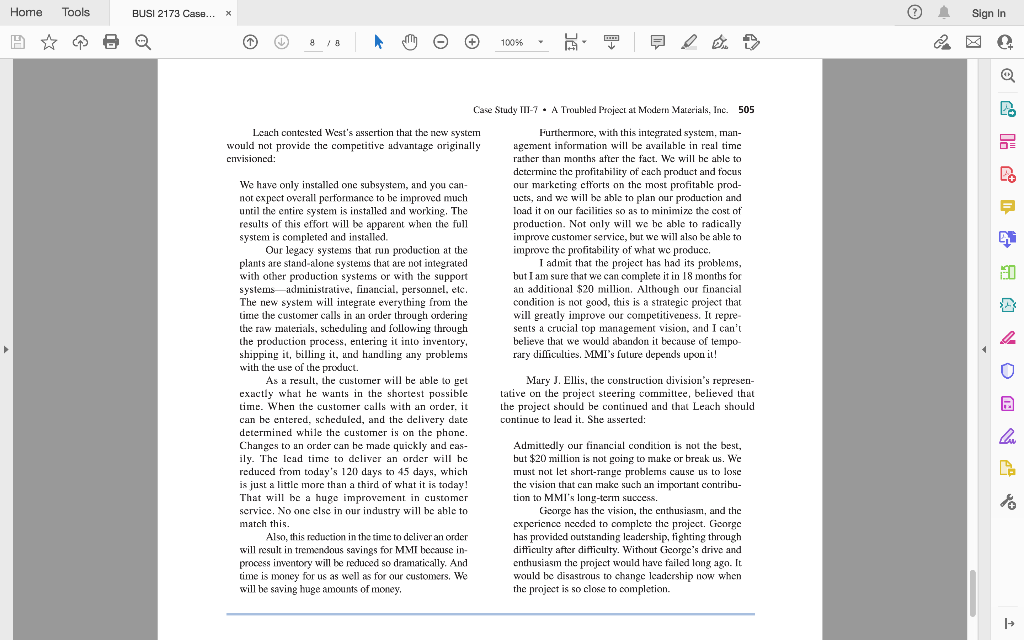 Please find attached the case study 2: A troubled