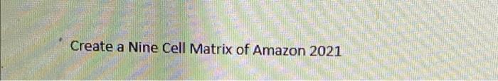 Create a Nine Cell Matrix of Amazon 2021