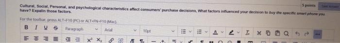 short answer 5 points Cultural. Social, Personal