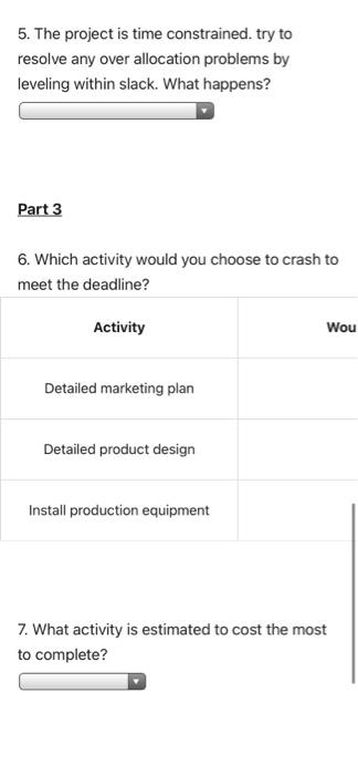 Question text You have to use MS Project to solve
