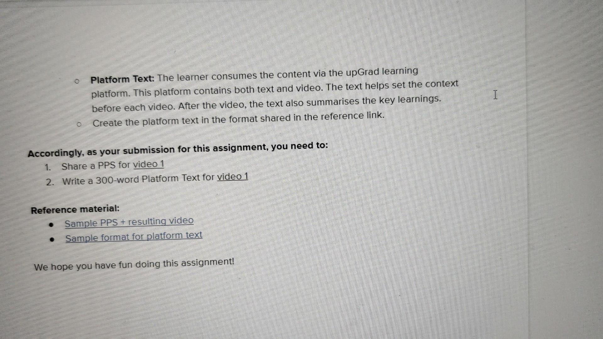SHARE PPS OR TEXT AND PLATFORM TEXT AS ASKED IN