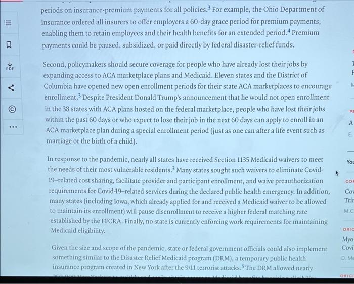 Please review the readings from this week