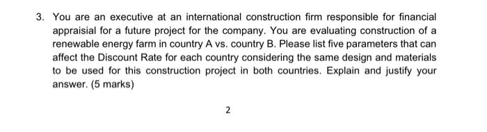 3. You are an executive at an international