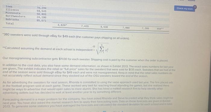 Analytics Exercise 20-1 (Algo) BigtoSweaters.com