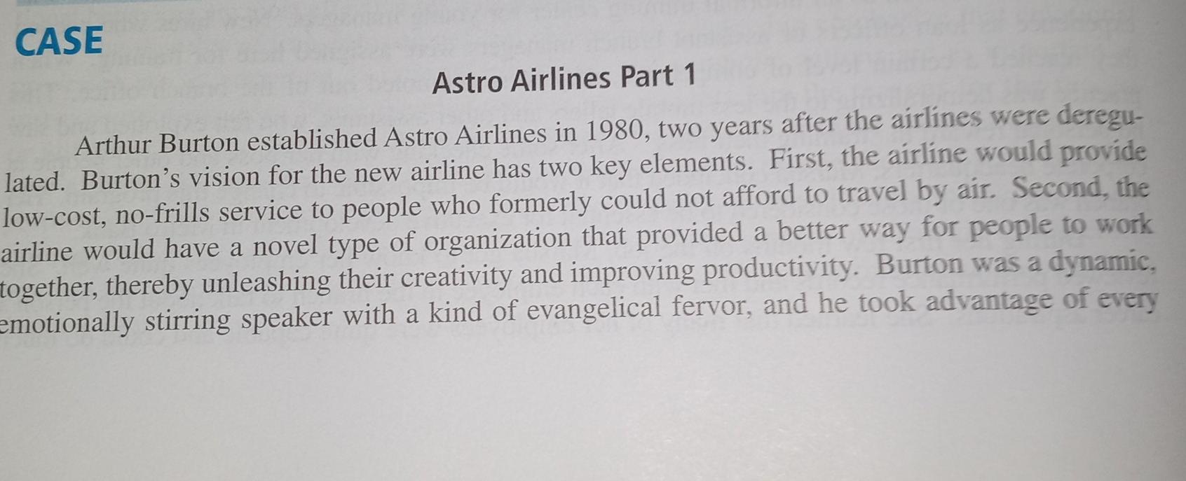 CASE Astro Airlines Part 1 Arthur Burton