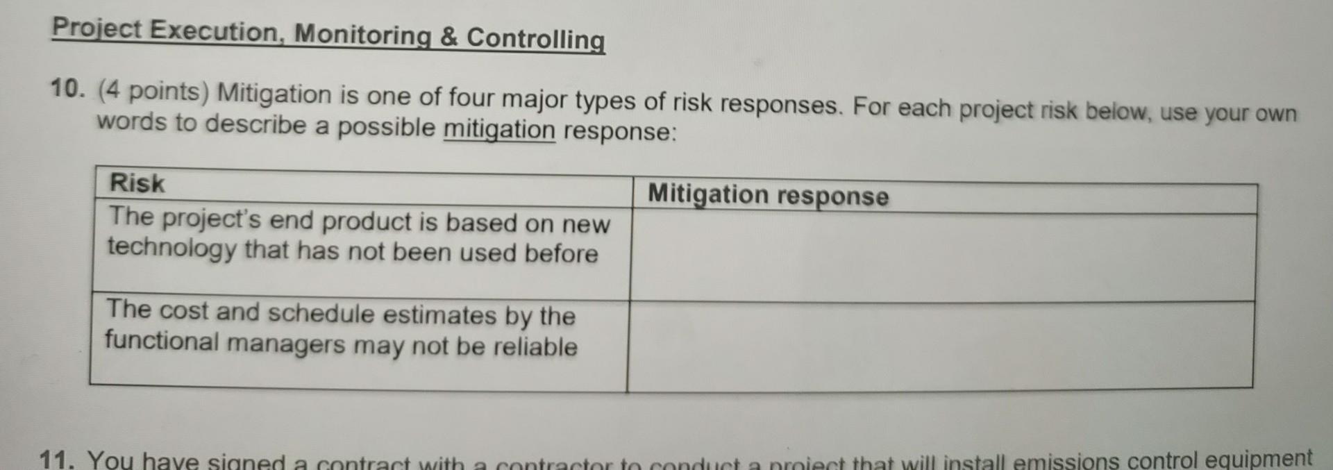 Project Execution, Monitoring & Controlling 10.