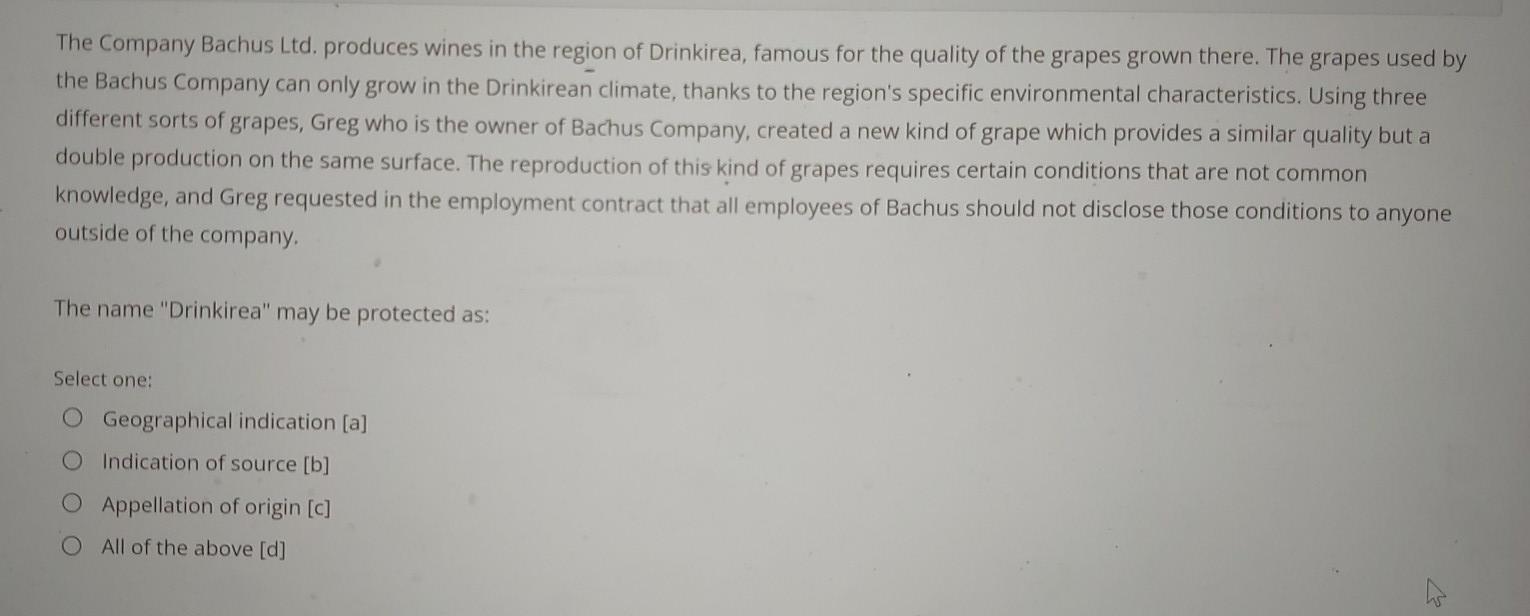 The Company Bachus Ltd. produces wines in the