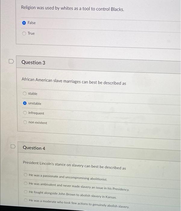 Religion was used by whites as a tool to control