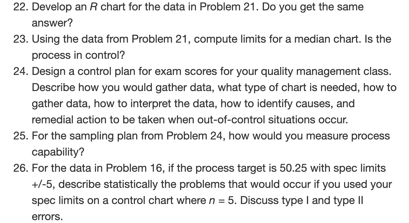 Only questions #22, 24, and 25. please Sample